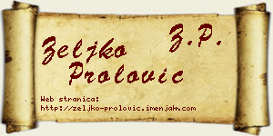 Željko Prolović vizit kartica